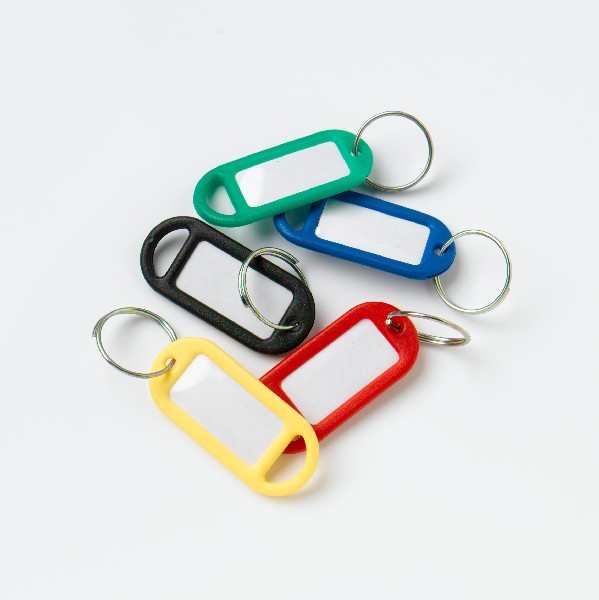 Star Pack Assorted Keyring Tag and Ring
