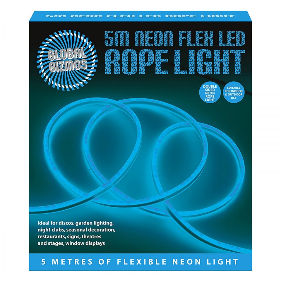 5m neon flex led rope light blue