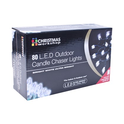 80 Led Outdoor Candle Chaser Light bright white