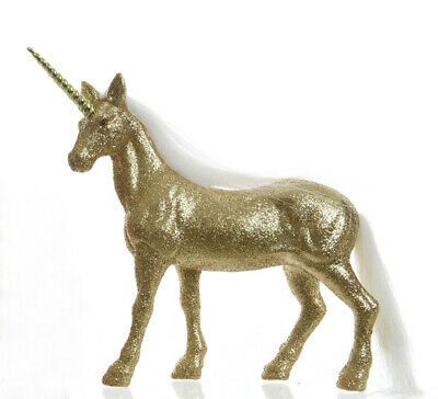 Gold Glitter Standing Unicorn Decoration