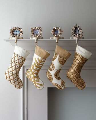 Gold merry Christmas filling socks