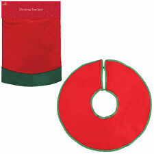 Christmas Tree Skirt Red and Green Velvet 90cm