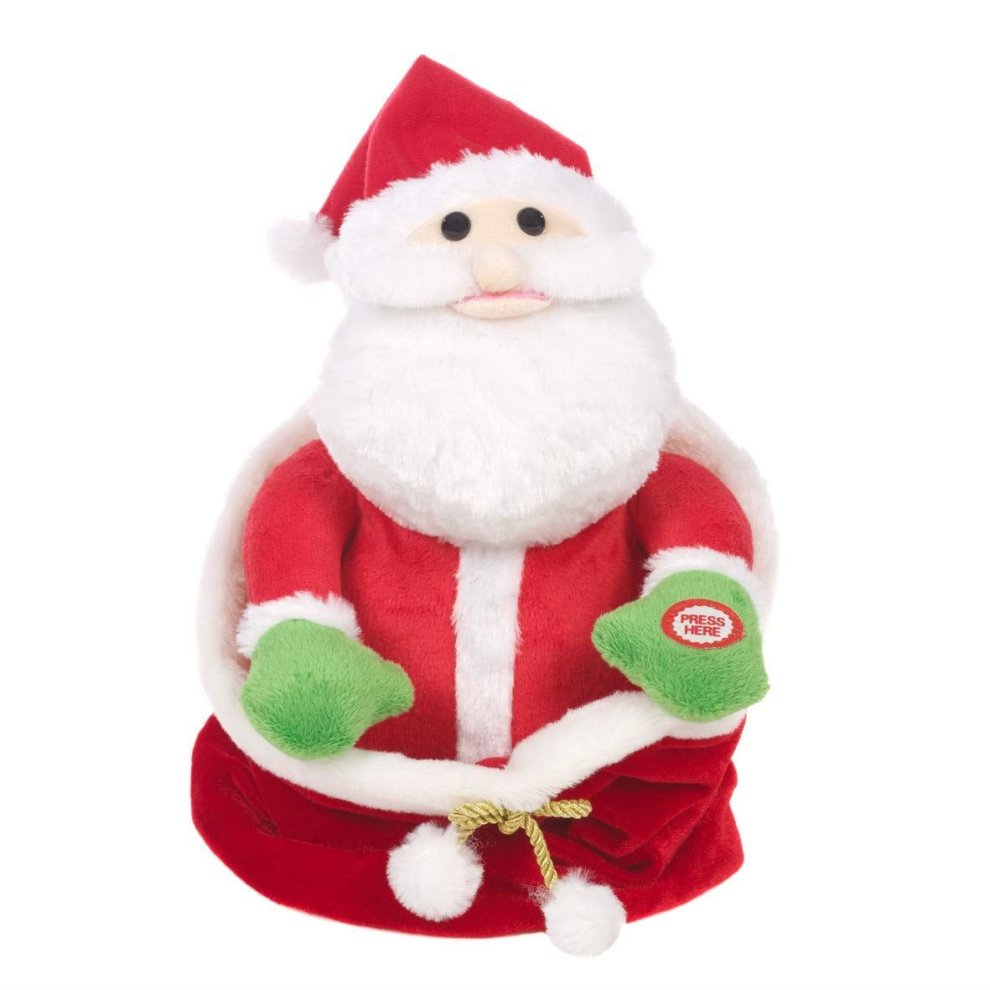 Hiding Plush Santa In Giftbag Christmas Decoration Animated