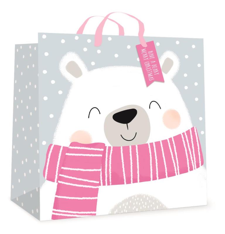 Gift Bag  Pink Polar Bear