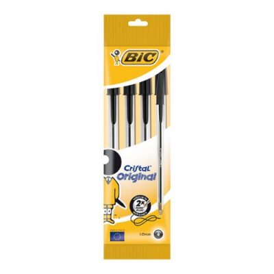 Bic Pens Crystal Original 4 Pack Black