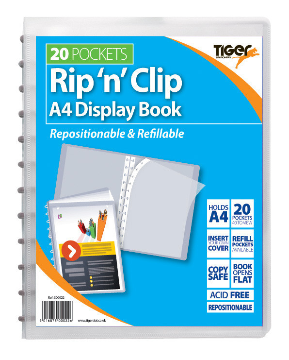 A4 20pkt Rip n Clip Display Book
